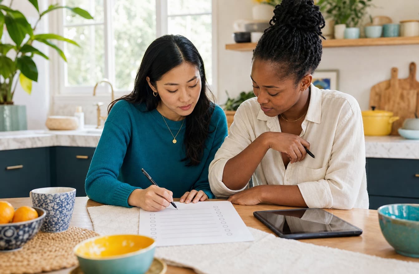 Relationship compatibility checklist with scored questions across key categories.