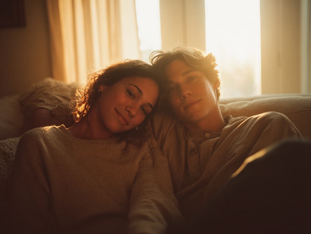 Couple discussing emotional safety and relationship trust.